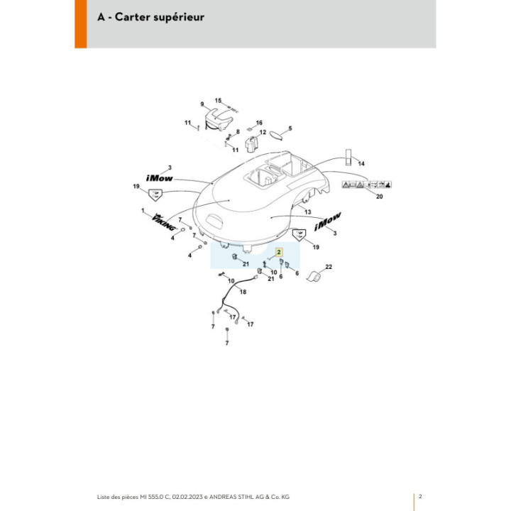 Aimant 5 x 20 pour tondeuse robot Viking (63004044000) | Motoculture-Distri-Piece.Fr