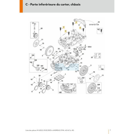 Palier pour tondeuse robot Stihl (63017605200) | Motoculture-Distri-Piece.Fr