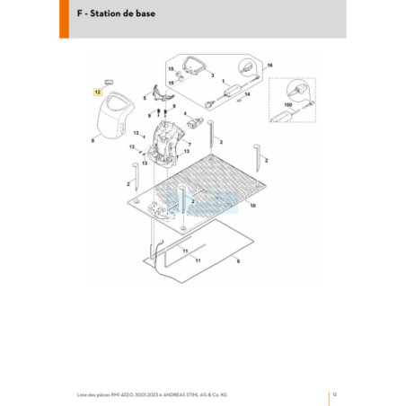 Plaque caractéristique pour tondeuse robot Stihl (63099671807) | Motoculture-Distri-Piece.Fr