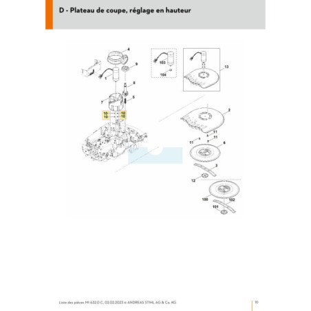 Vis à tête fraisée M4x12-4.8 pour tondeuse robot Stihl (90611160660) | Motoculture-Distri-Piece.Fr