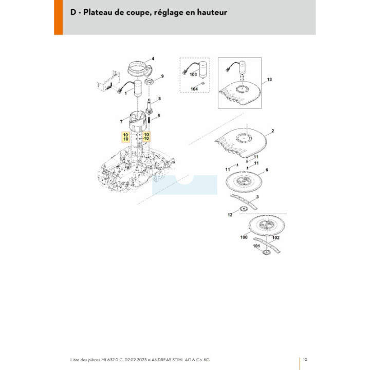 Vis à tête fraisée M4x12-4.8 pour tondeuse robot Stihl (90611160660) | Motoculture-Distri-Piece.Fr