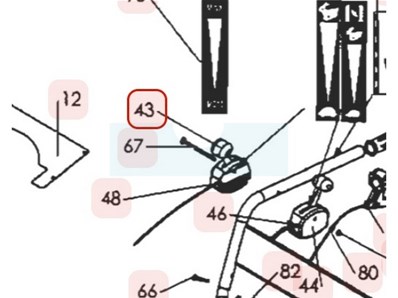 Manette de variateur pour tondeuse débroussailleuse Sarp / Pubert (0307020008)