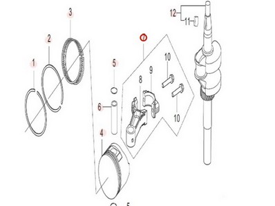 Bielle pour moteur Loncin / Rato (0001210313)