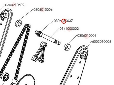 Arbre primaire pour motobineuse Roques & Lecoeur (0306050037)