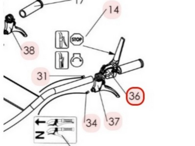 Levier d'arret moteur pour tondeuse débroussailleuse Sarp (0307010023)