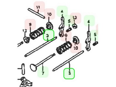 Tige de culbuteur pour moteur Honda (14410ZM3000)