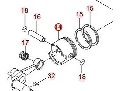 Piston pour tronçonneuse Maruyama (273265)