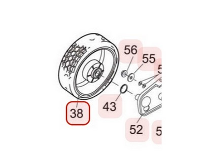 Roue avant pour tondeuse Kaaz (71041145)