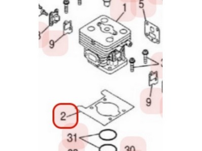 Joint d'embase pour moteur Zenoah (848F0112B0)