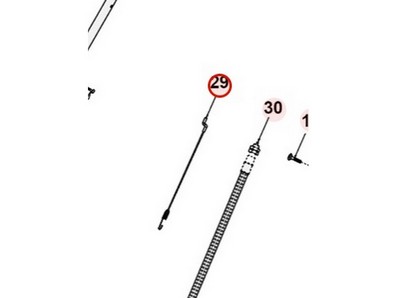 Câble supérieur de frein moteur pour scarificateur Roques & Lecoeur (TTS0Y2000000)