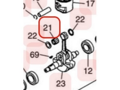 Roulement d'axe de piston pour moteur Zenoah (140041410)