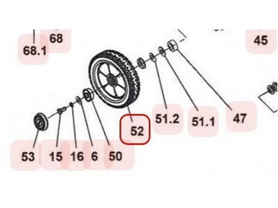 Roue avant pour tondeuse Weibang (5310212010)