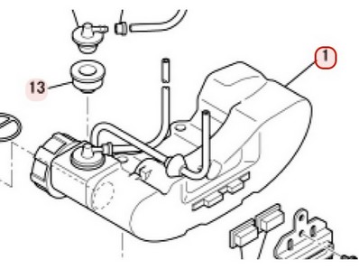 Réservoir d'éssence pour moteur Mitsubishi (KF01065DB)