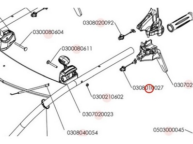 Câble de marche arrière pour tondeuse débroussailleuse Sarp (RL0308010027)