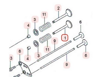 Soupape d'admission pour moteur Kawasaki (120042122)