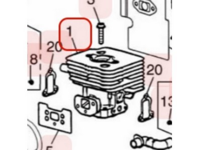 Cylindre pour moteur Zenoah (848F3R12A2)