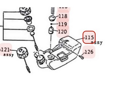 Réservoir d'éssence pour moteur Mitsubishi (KF01057BA)