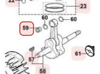 Roulement d'axe de piston pour tronçonneuse Maruyama (M031360)