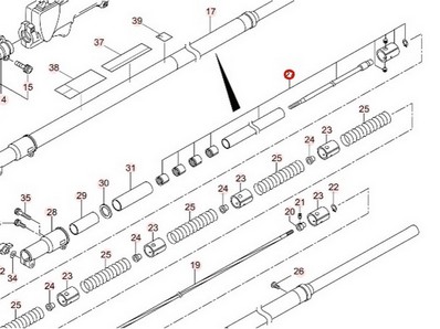 Tube + arbre de départ pour perche élagueuse Maruyama (237581)