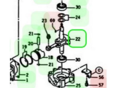 Vilebrequin pour moteur Kawasaki (491192081)