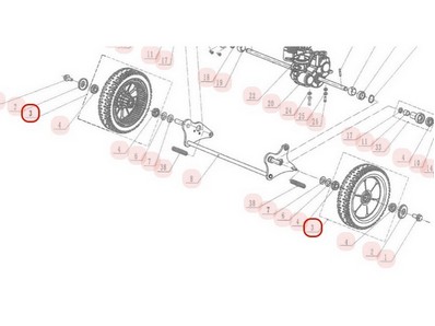 Roue arrière pour tondeuse Weibang (5340309011)