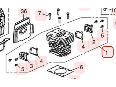 Cylindre pour moteur Zenoah (848GG01210)