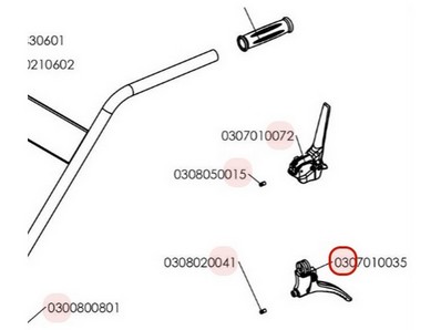 Manette d'embrayage pour tondeuse débroussailleuse Roques & Lecoeur (0307010035)