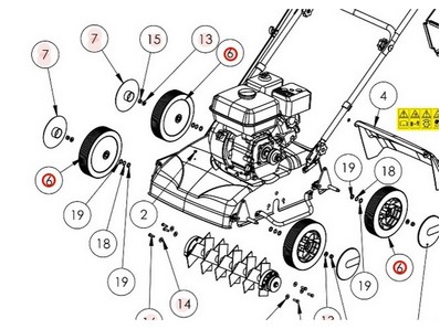 Roue avec roulement pour scarificateur Roques & Lecoeur (K309000045)