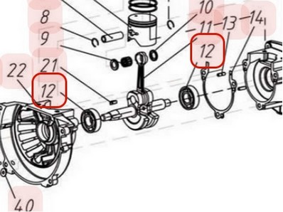 Joint spi de vilebrequin pour moteur 1E34F (YP03090010028)