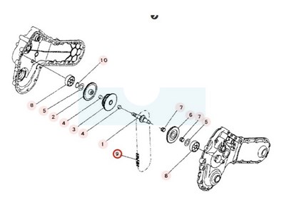 Chaîne de transmission pour motobineuse Sarp / Pubert (2010081)