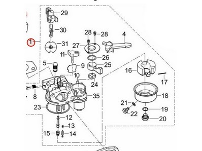 Carburateur pour moteur Loncin / Rato (0001180020)