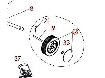 Roulette de transport pour motobineuse Roques & Lecoeur (0309000020)