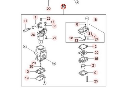 Carburateur pour moteur Kawasaki (150042050)