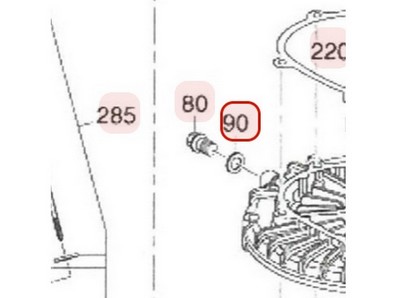 Joint de bouchon de vidange pour moteur Robin / Subaru (90408Z01011000)