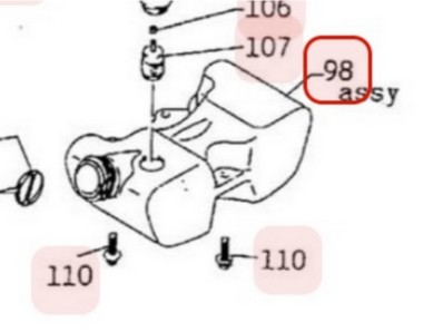 Réservoir d'éssence pour moteur Mitsubishi (KF01071BB)