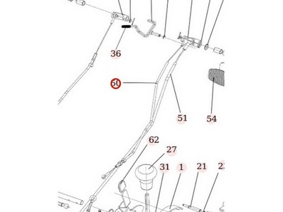 Câble de régulateur de vitesse pour débroussailleuse autoportée Roques & Lecoeur (N443900152)