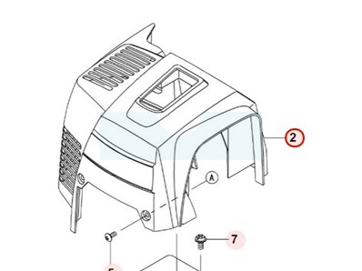 Capot moteur plastique pour moteur Kawasaki (490892585)