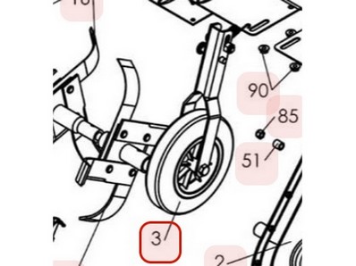 Roue de transport pour motobineuse Sarp (3001000031)