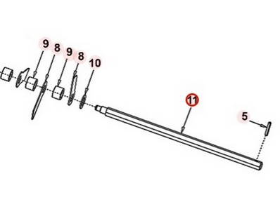 Arbre de rotor pour scarificateur Roques & Lecoeur (TTS0J0000000)