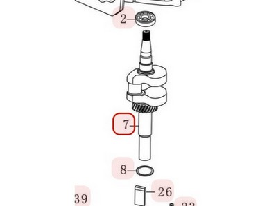 Vilebrequin pour moteur Loncin (1302905310001)