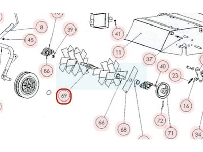 Ressort d'axe de transmission pour scarificateur Sarp / Pubert (0002020040)