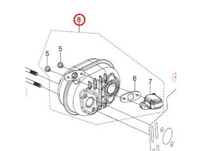 Pot d'échappement pour moteur Loncin / Rato (0001210035)