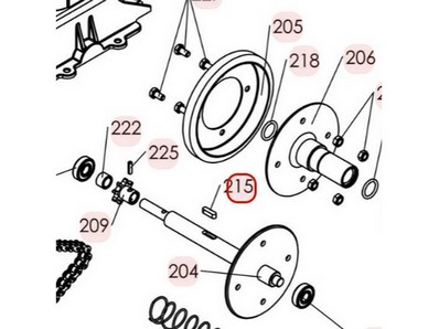 Clavette de transmission pour tondeuse débroussailleuse Roques & Lecoeur (0301040022)