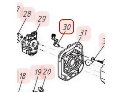 Levier de starter pour moteur 1E34F (YP1028)