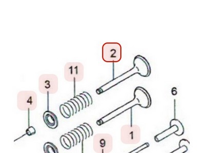 Soupape d'échappement pour moteur Kawasaki (120052107)