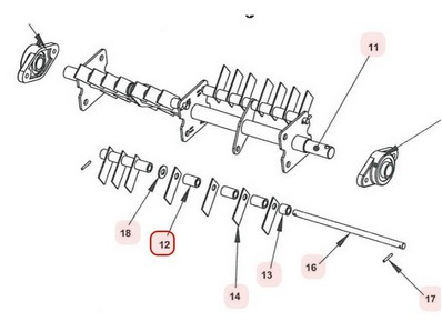 Entretoise de couteau pour scarificateur Sarp (0002020086)