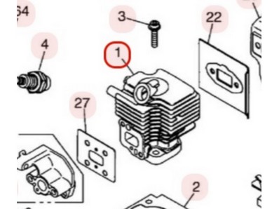 Cylindre pour moteur Zenoah (848E3Y12A0)