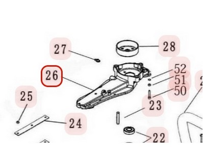 Boitier supérieur de transmission pour taille haie Sarp (YP70070010019)