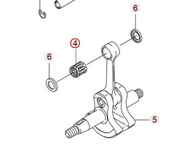 Roulement d'axe de piston pour moteur Kawasaki (130332064)