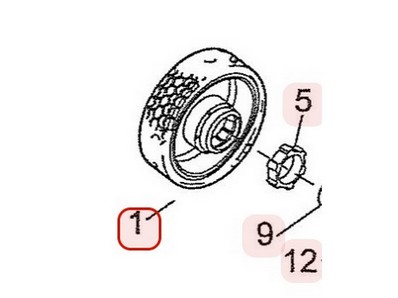 Roue arrière pour tondeuse Roques & Lecoeur (71950177)